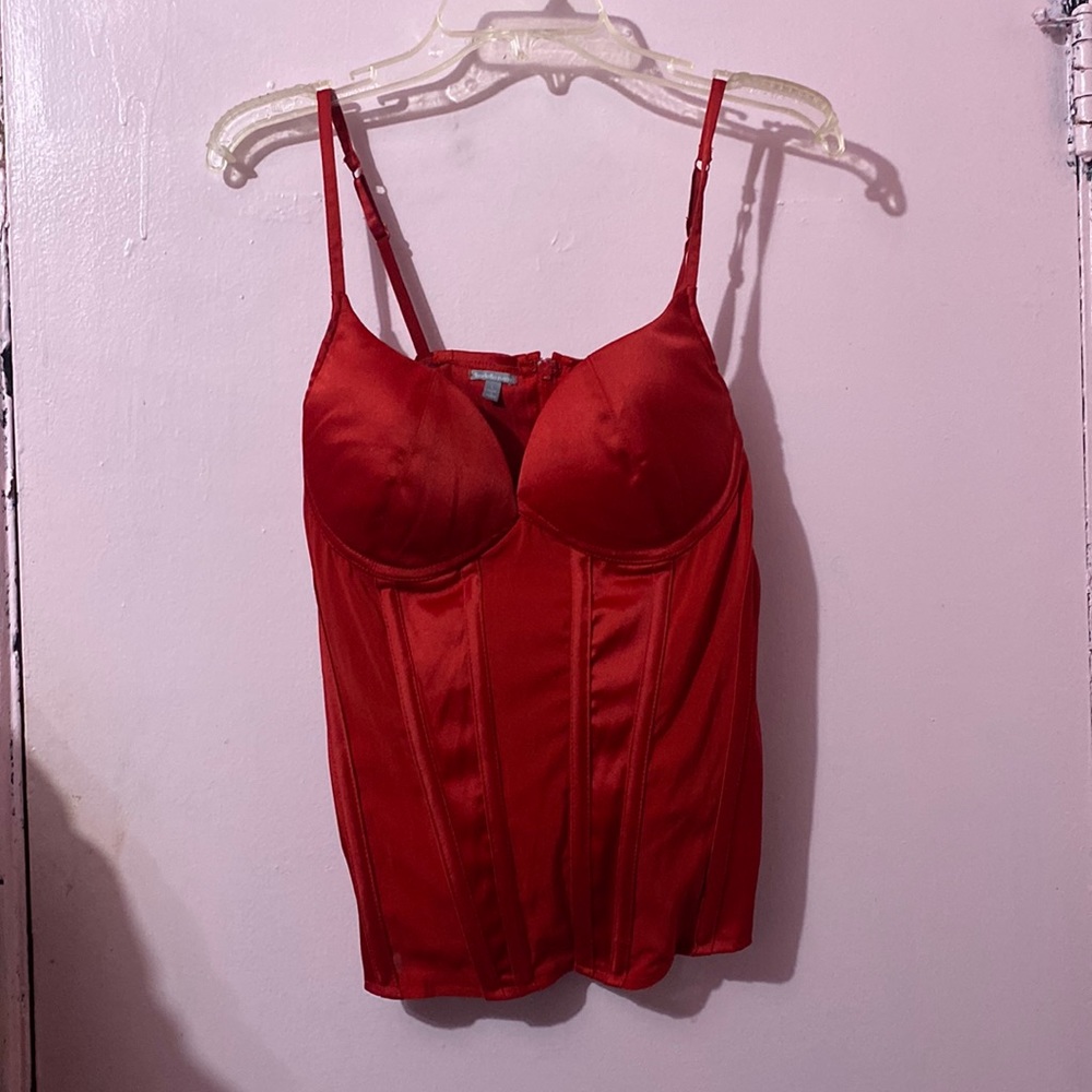 Red Charlotte Russe Corset Style Bustier Large